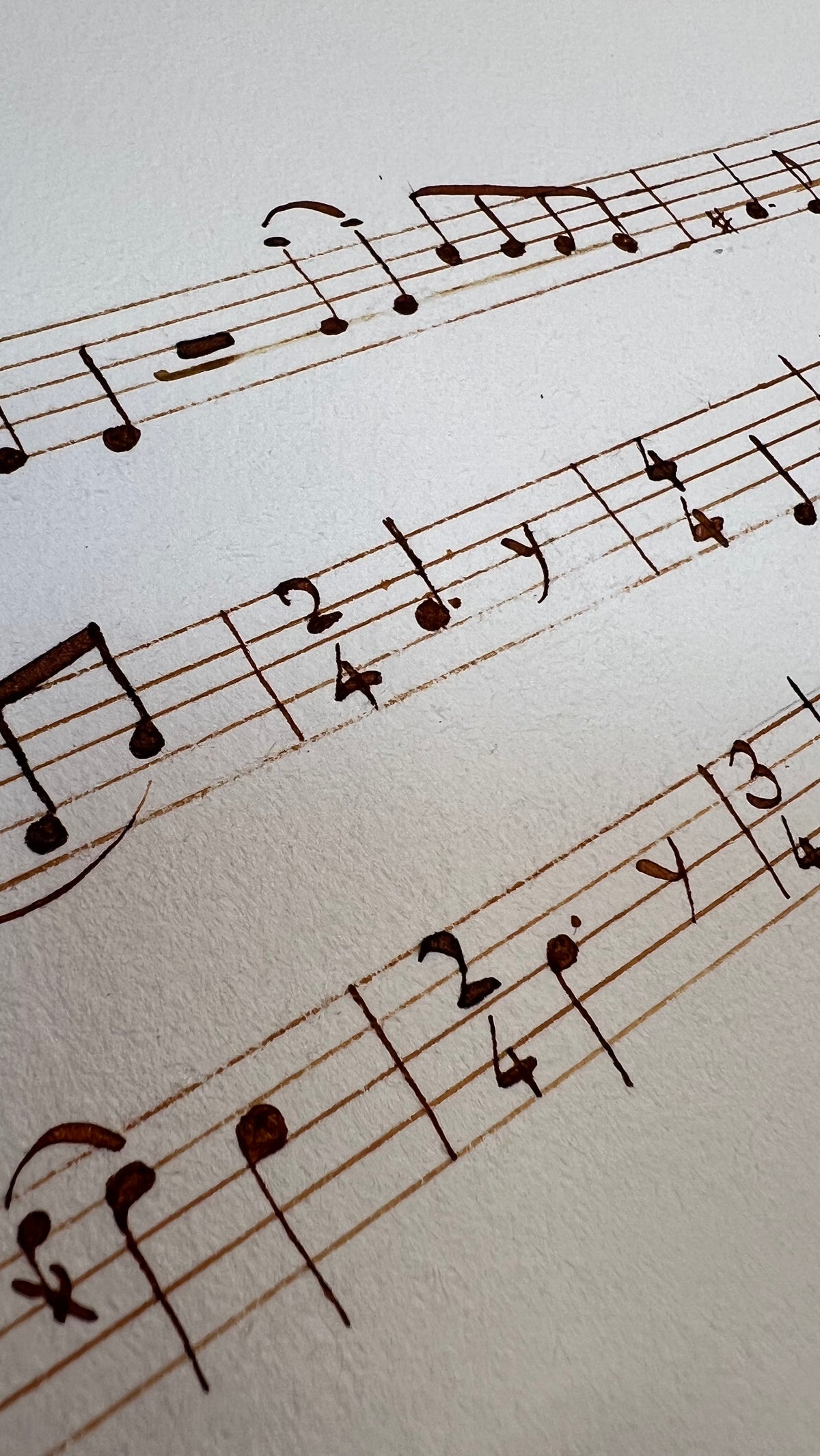 Haben Yakir Li, additional view of original Hebrew calligraphy artwork featuring "Is Ephraim My Precious Son?" Jeremiah 31:19, with hand-drawn musical notation